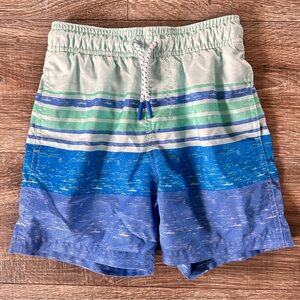 Cat & Jack blue striped boys swim trunks size 6/7